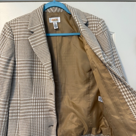 Talbots women’s houndstooth wool & cashmere blazer size 10 - Picture 3 of 8